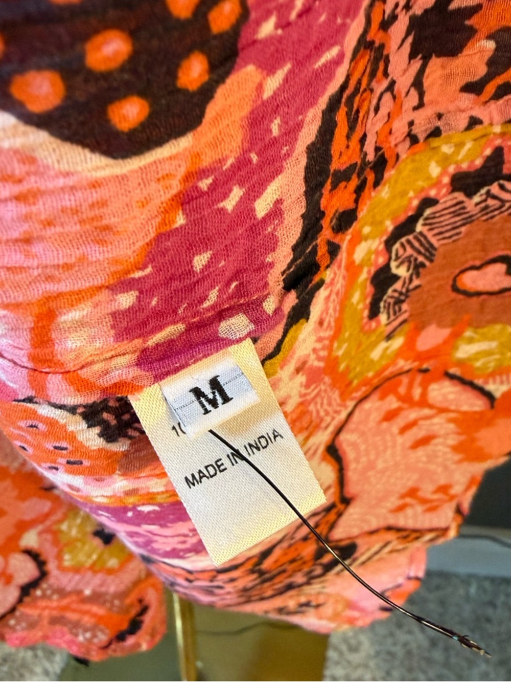 Banjanan Pink & Orange Floral Smocked Dress - M - Picture 15 of 16